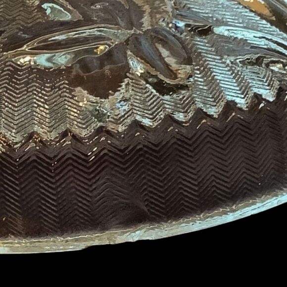 Vintage Art Deco Jeannette Glass Candlestick Holders Iris Herringbone Set of 2 - Picture 6 of 6